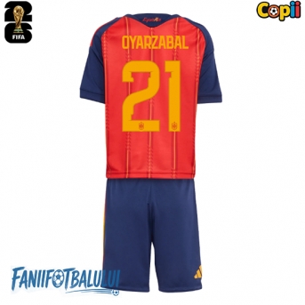 Spania Mikel Oyarzabal #21 Echipament de Fotbal Replică Mondial 2026 Copii Acasa (+ Șorturi)